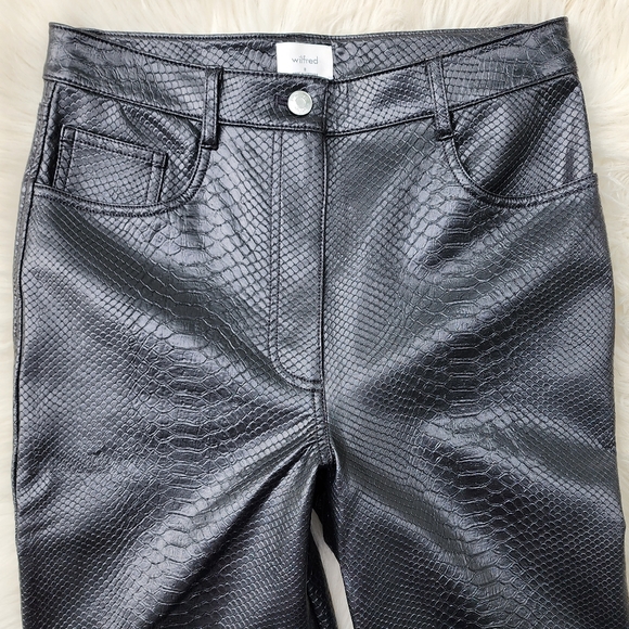 New Aritzia Wilfred The Melina Vegan Leather Pant Black Python - Picture 7 of 11
